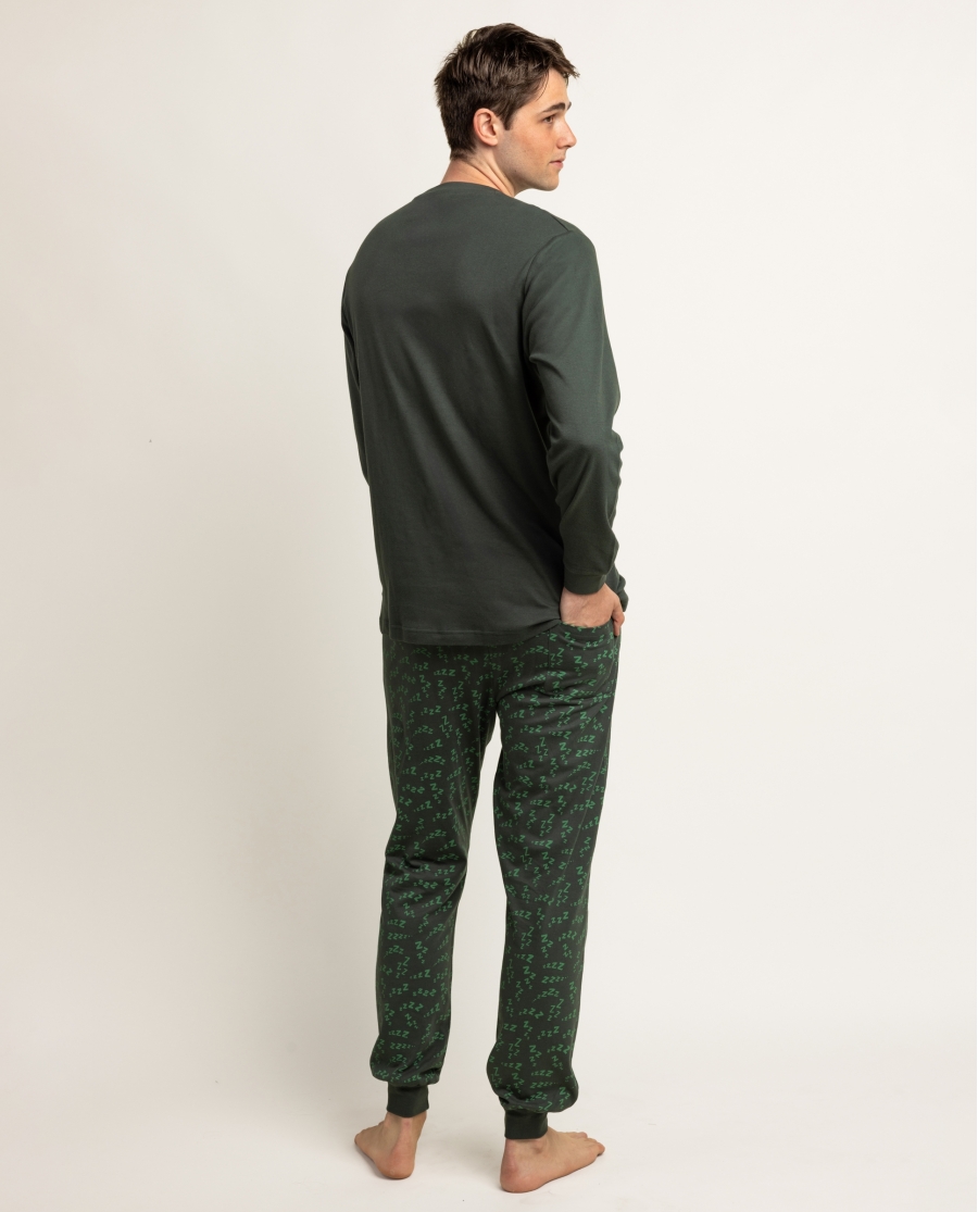 DISNEY Pijama Manga Larga Sleepy para Hombre VERDE