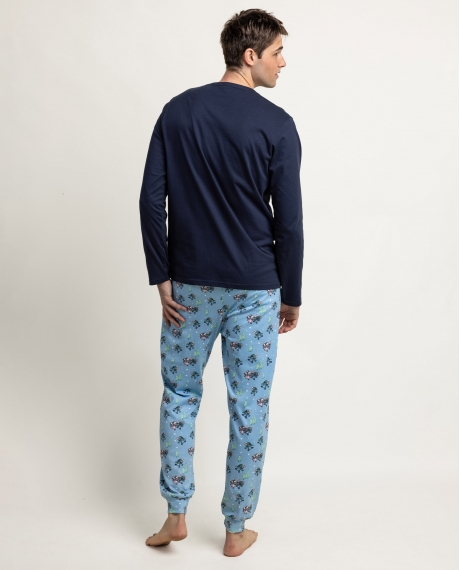 DISNEY Pijama Manga Larga Winter With Stitch para Hombre MARINO 2