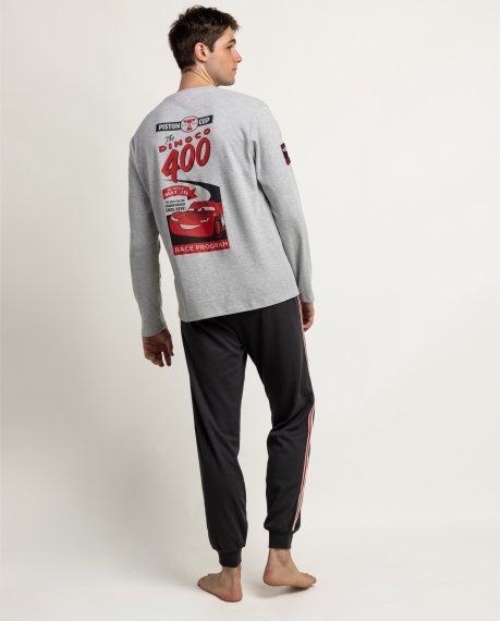 DISNEY CARS Pijama Manga Larga Piston Cup para Hombre GRIS JASPE 2