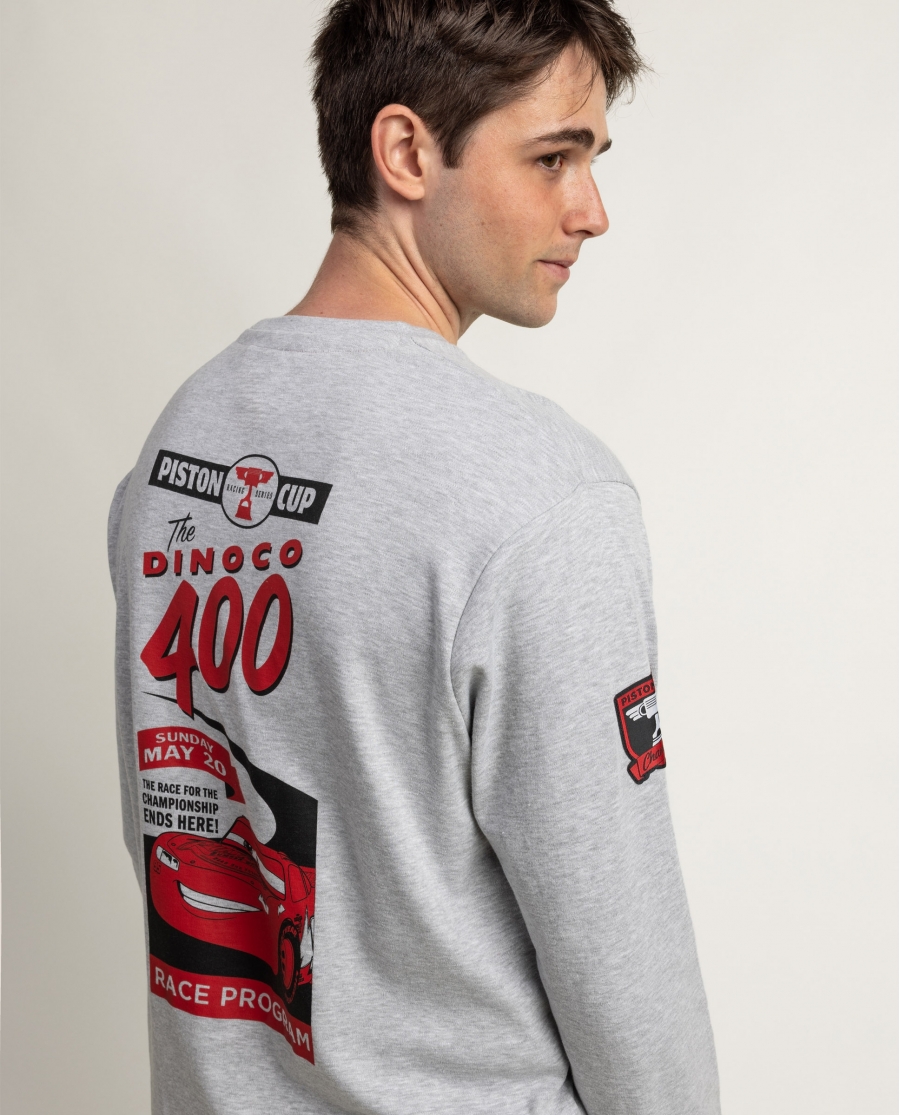 DISNEY CARS Pijama Manga Larga Piston Cup para Hombre GRIS JASPE