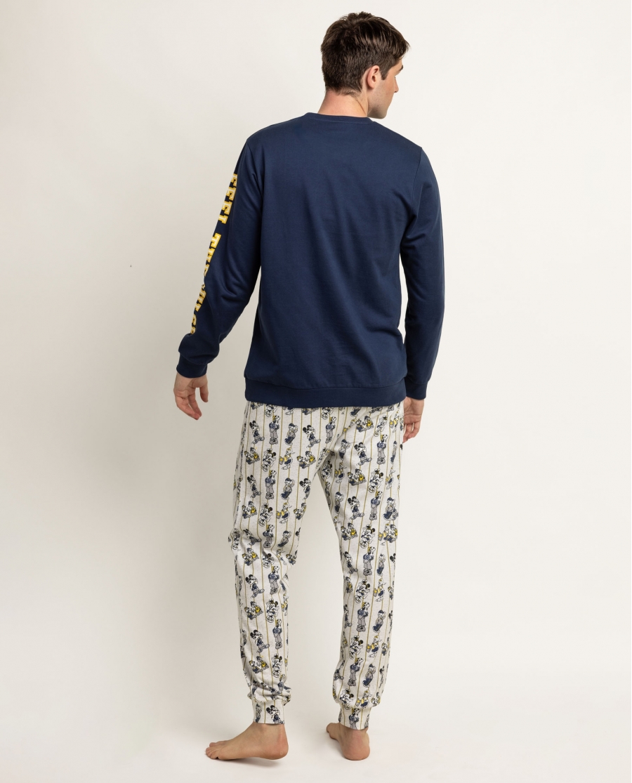 DISNEY Pijama Manga Larga Varsity Squad para Hombre MARINO