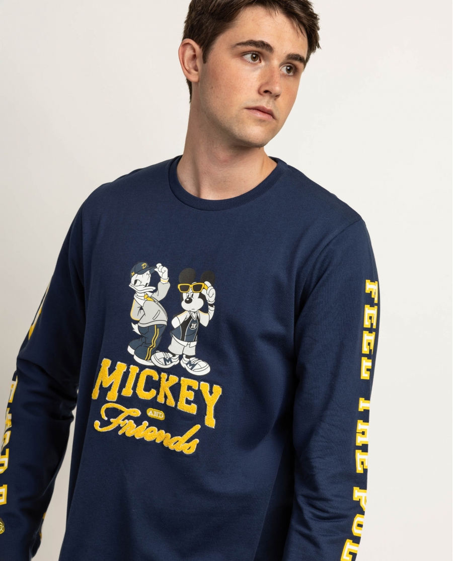 DISNEY Pijama Manga Larga Varsity Squad para Hombre MARINO