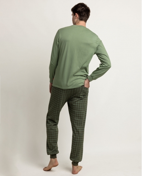 DISNEY MUPPETS Pijama Manga Larga Green On para Hombre CAQUI 2