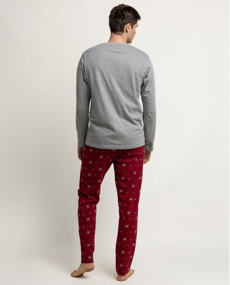 DISNEY Pijama Manga Larga Captain Hook para Hombre GRIS JASPE 2