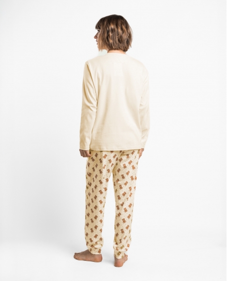 ADMAS Pijama Manga Larga Bear Hugs para Mujer CRUDO 2