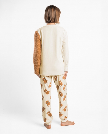 ADMAS Pijama Manga Larga Bear Hugs para Mujer CRUDO 2