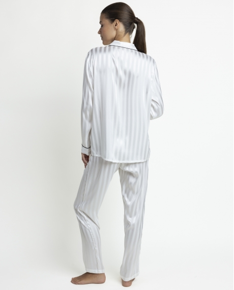 ADMAS Pijama Abierto Manga Larga Say Yes para Mujer BLANCO 2