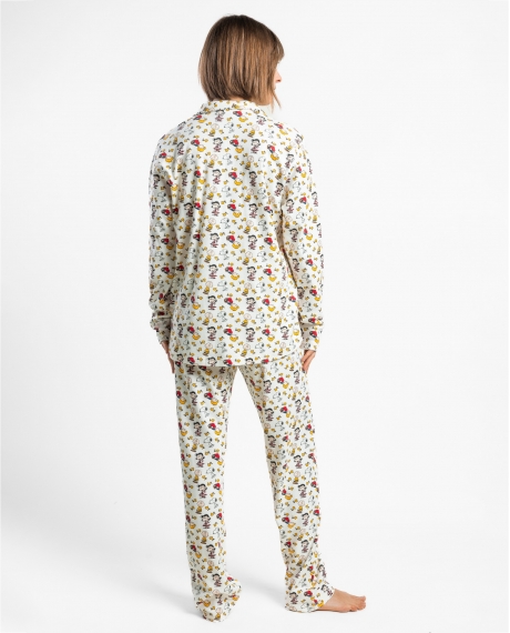 PEANUTS Pijama Abierto Manga Larga Meet Up para Mujer CRUDO 2