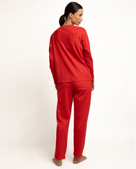 PEANUTS Pijama Manga Larga Shine & Bright para Mujer ROJO 2
