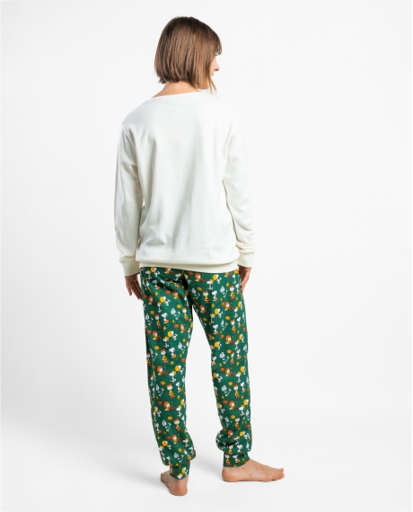 PEANUTS Pijama Manga Larga Winter Sports para Mujer CRUDO 2