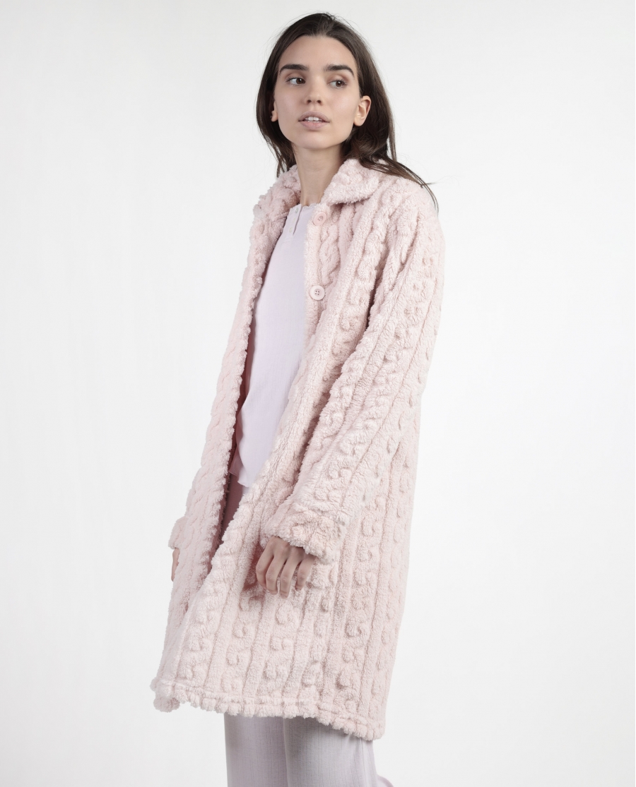 ADMAS CLASSIC Bata Manga Larga Calentita Chains para Mujer ROSA