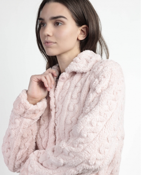 ADMAS CLASSIC Bata Manga Larga Calentita Chains para Mujer ROSA 2