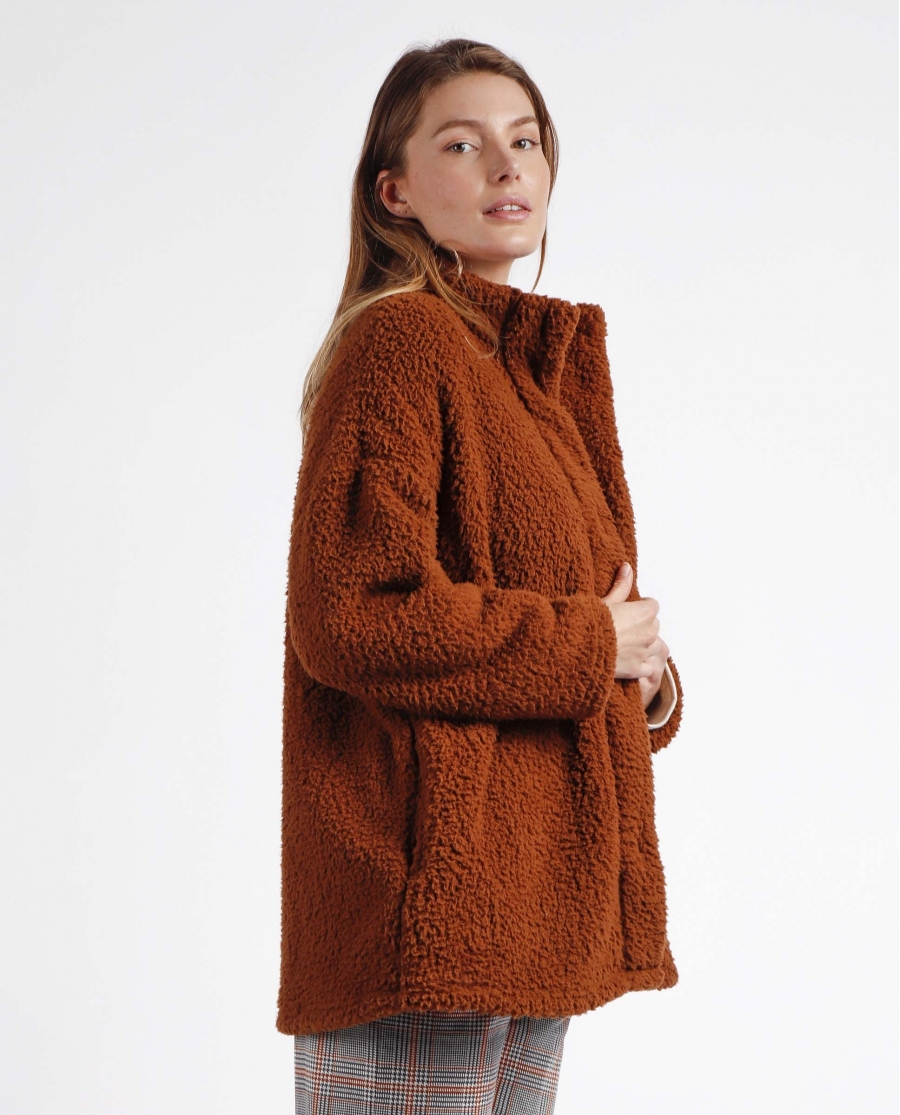ADMAS Bata Manga Larga Calentita Puppy para Mujer CAMEL