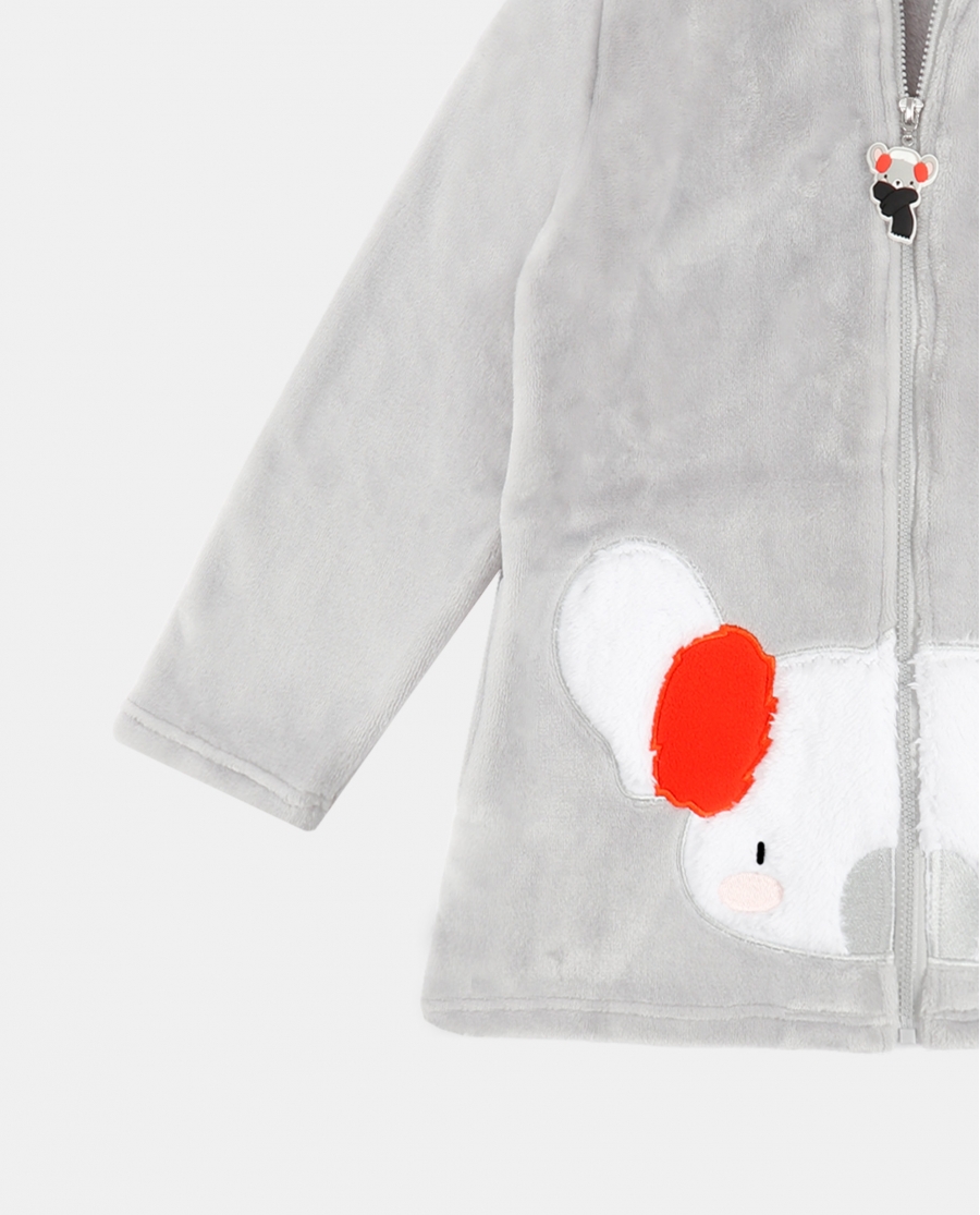 ADMAS Bata Manga Larga Calentita Morning Mouse para Niña GRIS