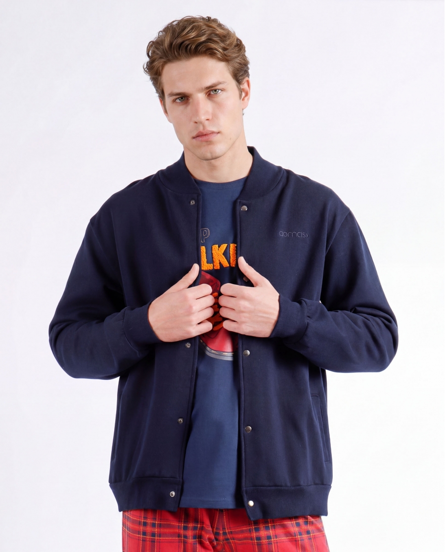 ADMAS Chaqueta Manga Larga Calentita Keep Walking para Hombre MARINO