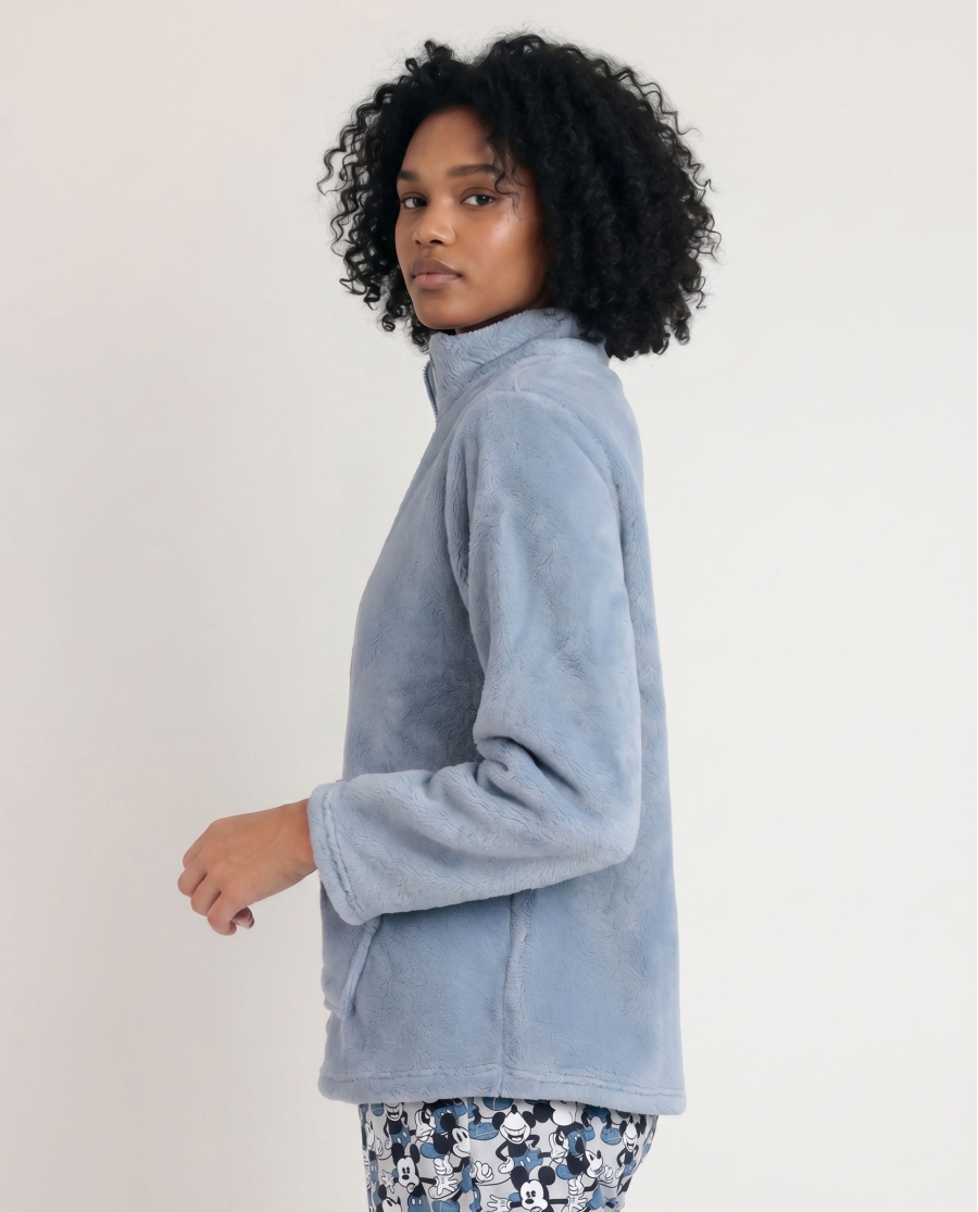 DISNEY Sudadera Manga Larga Calentita Mickey Jeans para Mujer AZUL