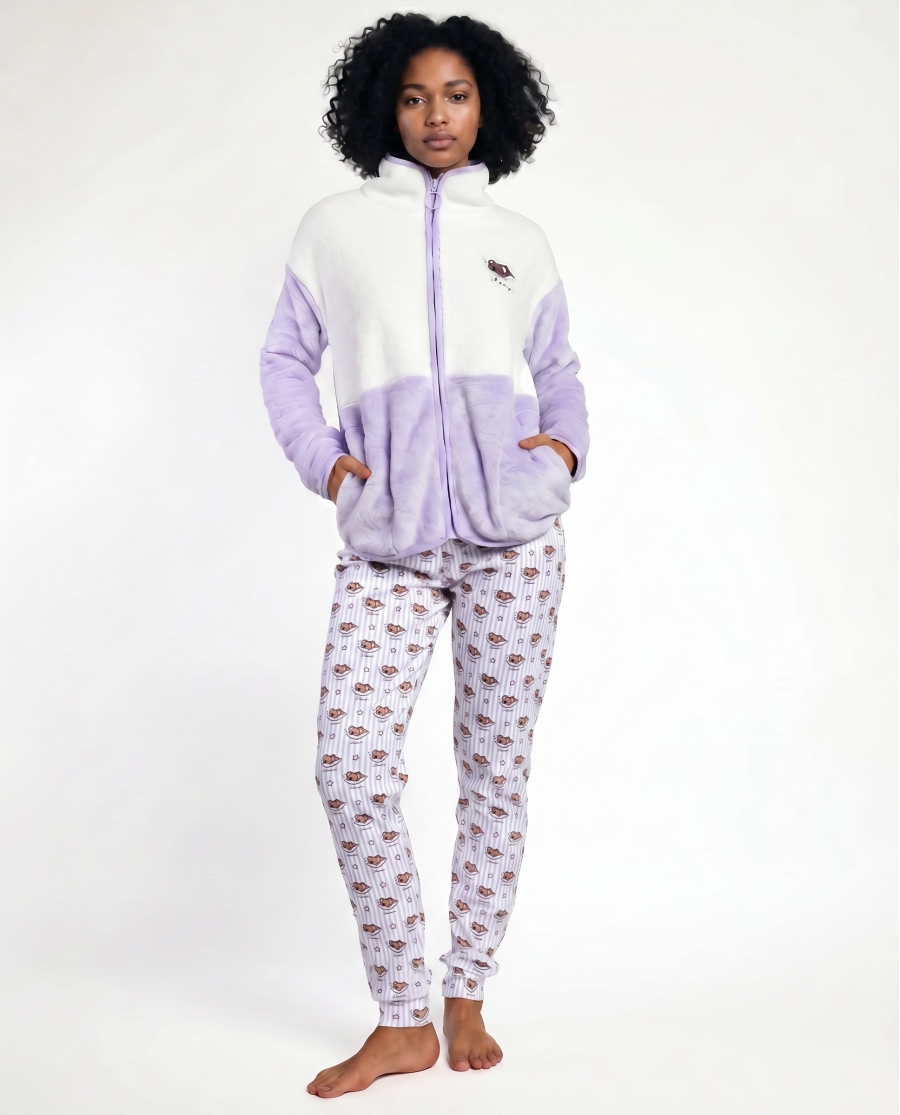ADMAS Bata Manga Larga Calentita All You Need is Sleep para Mujer MALVA
