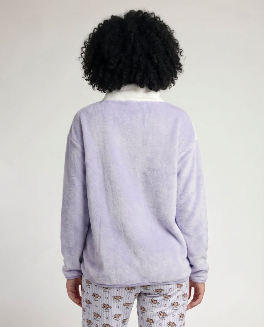 ADMAS Bata Manga Larga Calentita All You Need is Sleep para Mujer MALVA