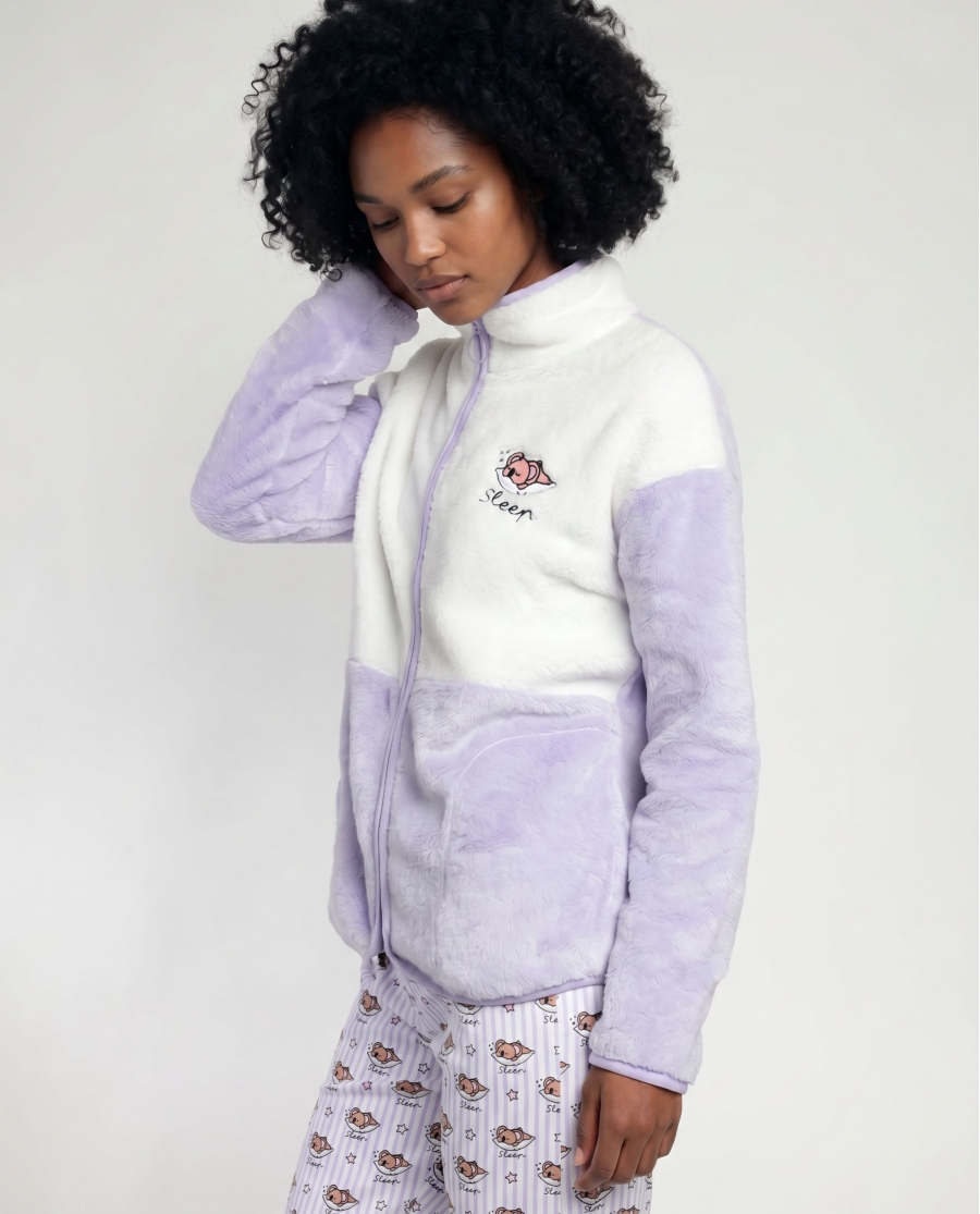 ADMAS Bata Manga Larga Calentita All You Need is Sleep para Mujer MALVA