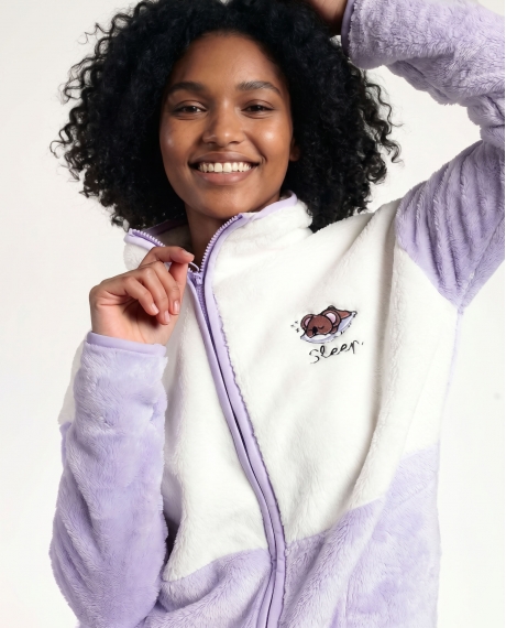 ADMAS Bata Manga Larga Calentita All You Need is Sleep para Mujer MALVA 2