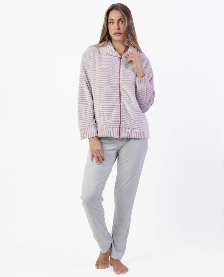 ADMAS CLASSIC Bata Manga Larga Calentita Magic Time para Mujer BURDEOS