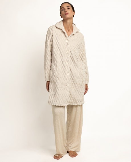 ADMAS CLASSIC Bata Manga Larga Calentita Soft Sleep para Mujer CAVA