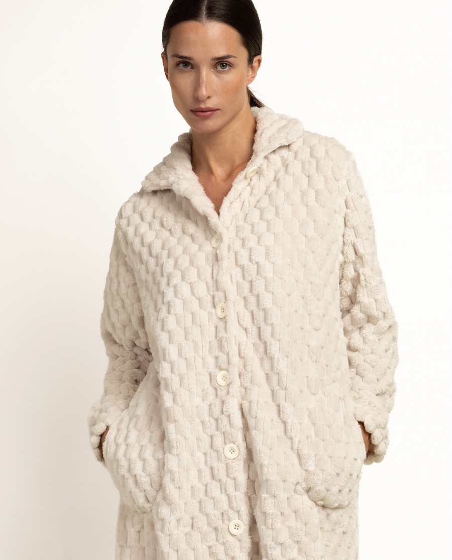 ADMAS CLASSIC Bata Manga Larga Calentita Soft Sleep para Mujer CAVA