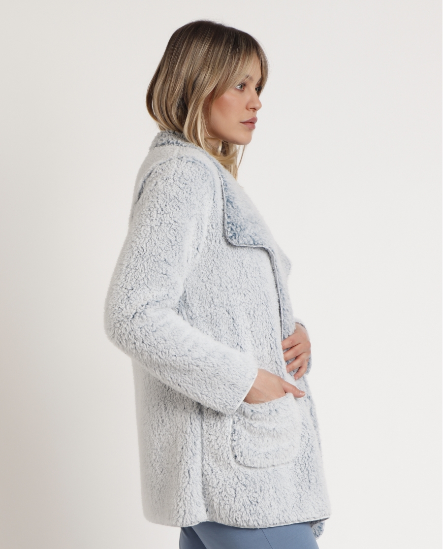 ADMAS HOME Bata Manga Larga Calentita Fluida para Mujer AZUL