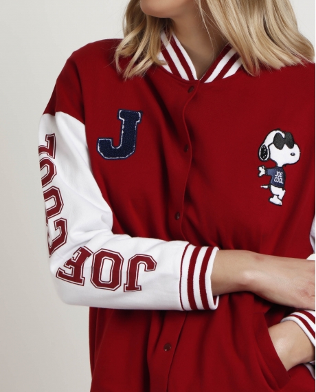 PEANUTS Chaqueta Manga Larga Calentita Snoopy Cool para Mujer BURDEOS 2