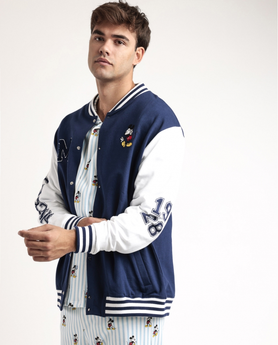 DISNEY Chaqueta Manga Larga Calentita Mickey New York para Hombre AZUL