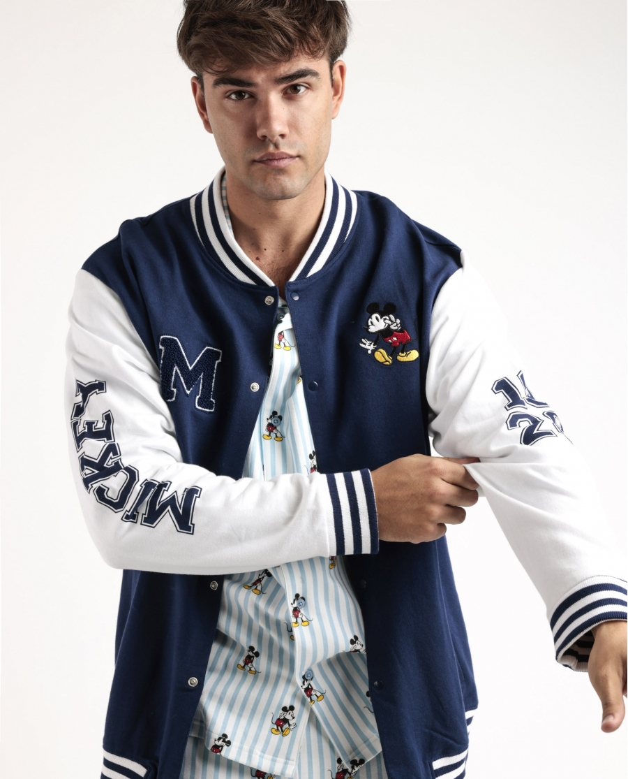 DISNEY Chaqueta Manga Larga Calentita Mickey New York para Hombre AZUL