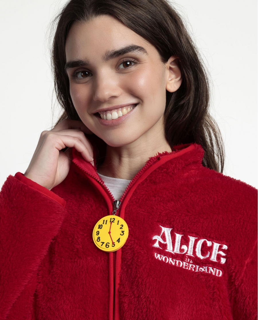 DISNEY Bata Manga Larga Calentita Alicia para Mujer ROJO