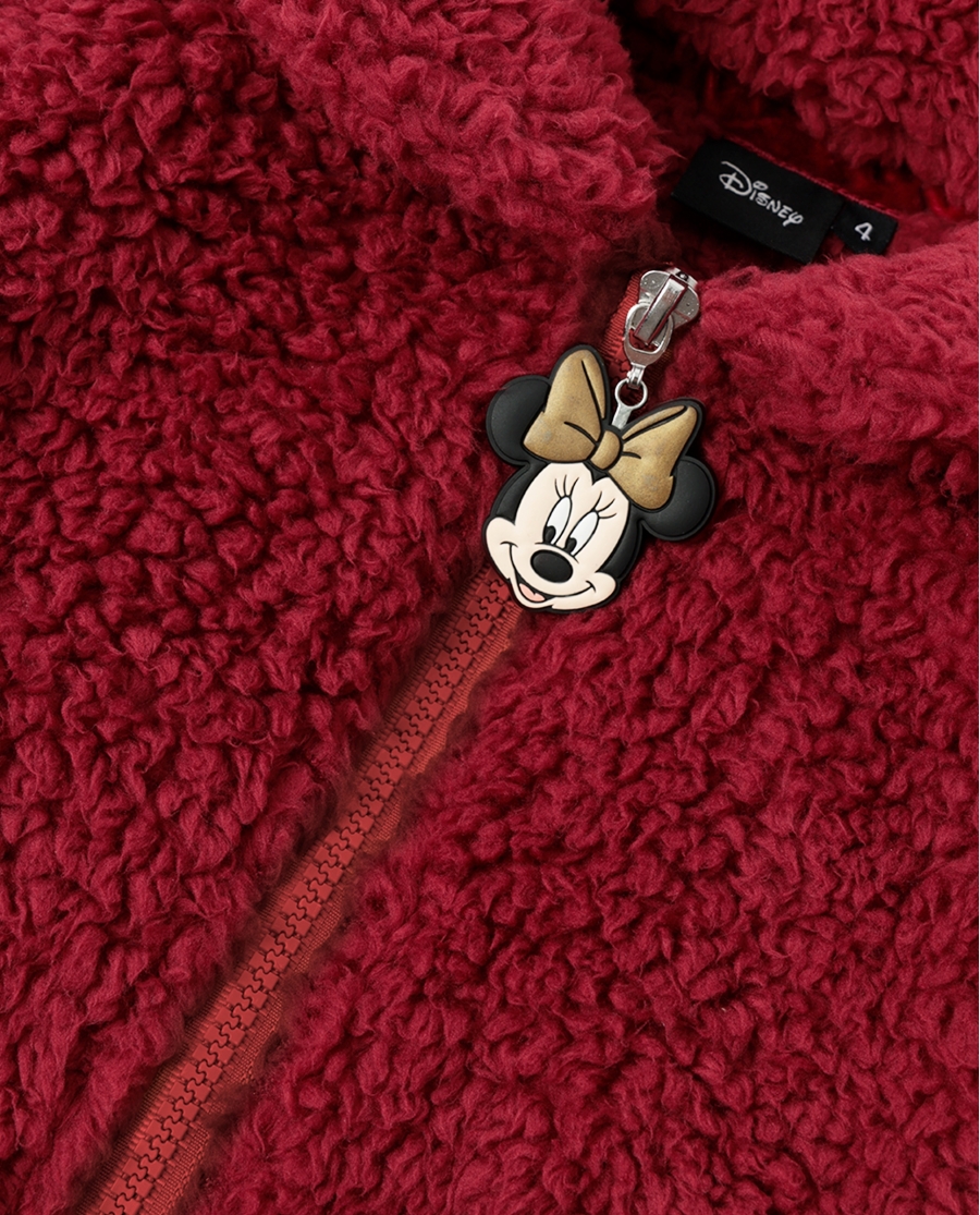 DISNEY Bata Manga Larga Calentita Minnie Mouse para Niña BURDEOS