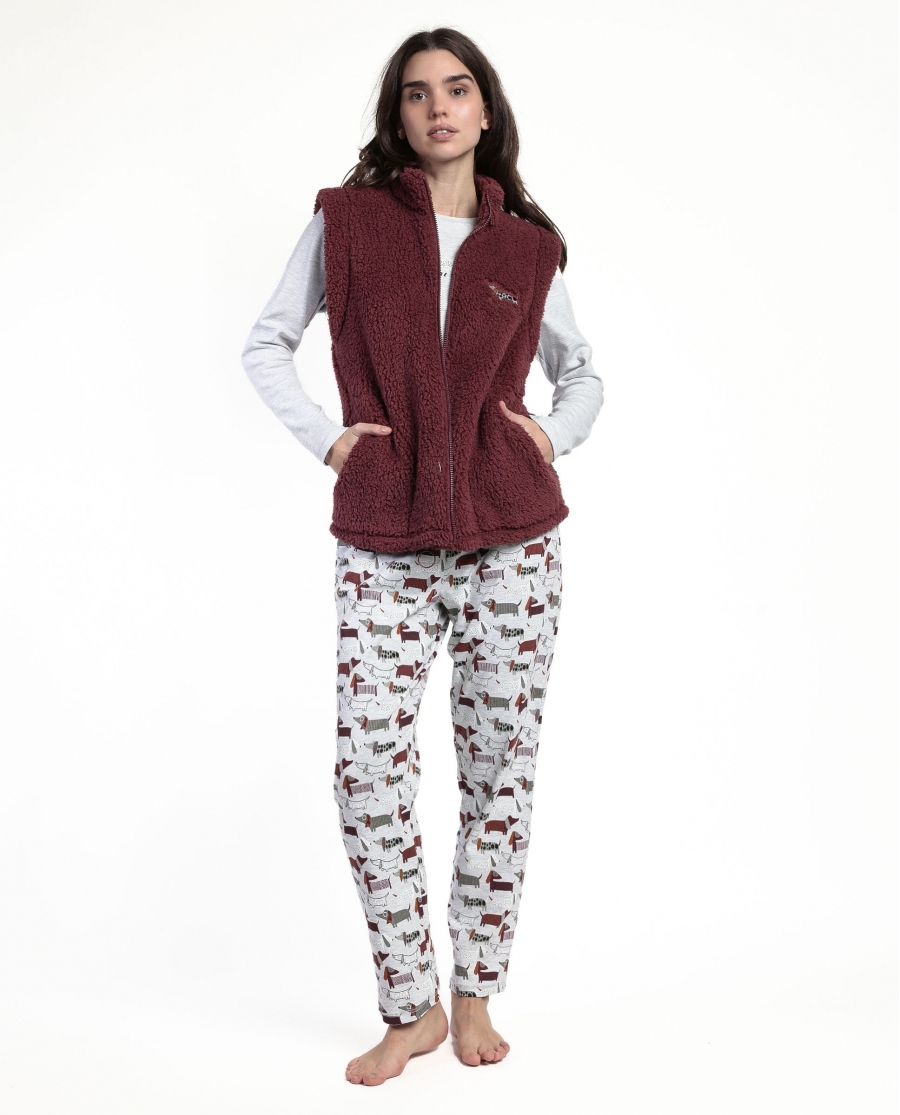 ADMAS Chaleco Calentito Dog Home para Mujer MARRON
