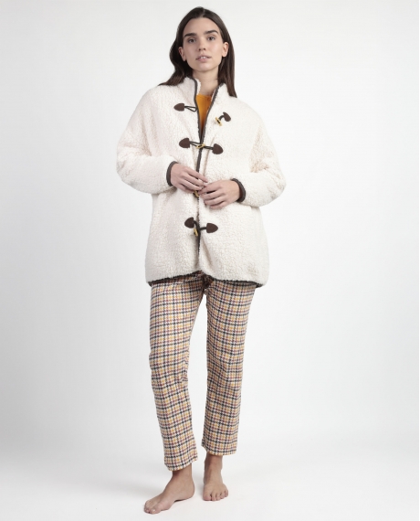 ADMAS Bata Manga Larga Calentita Lou Lou Returns para Mujer BEIGE