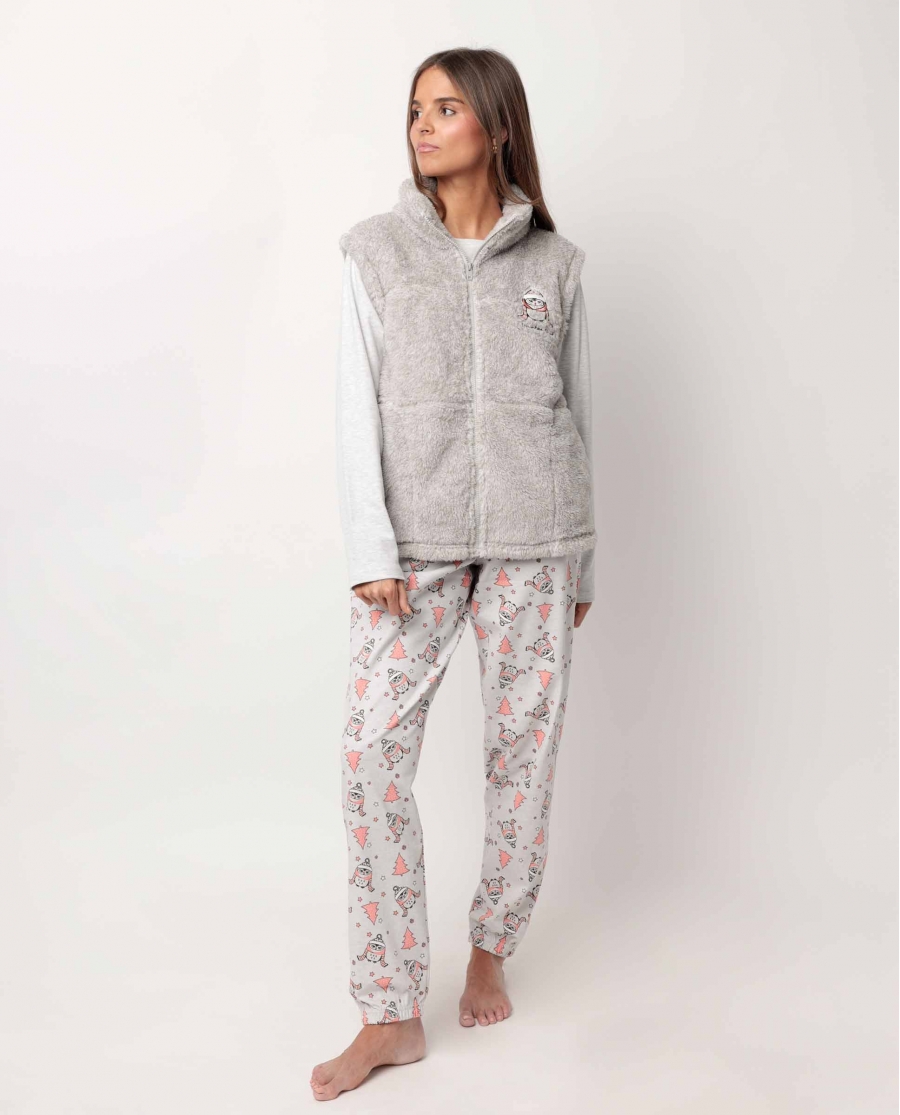 ADMAS Chaleco Calentito Winter Owl para Mujer GRIS JASPE