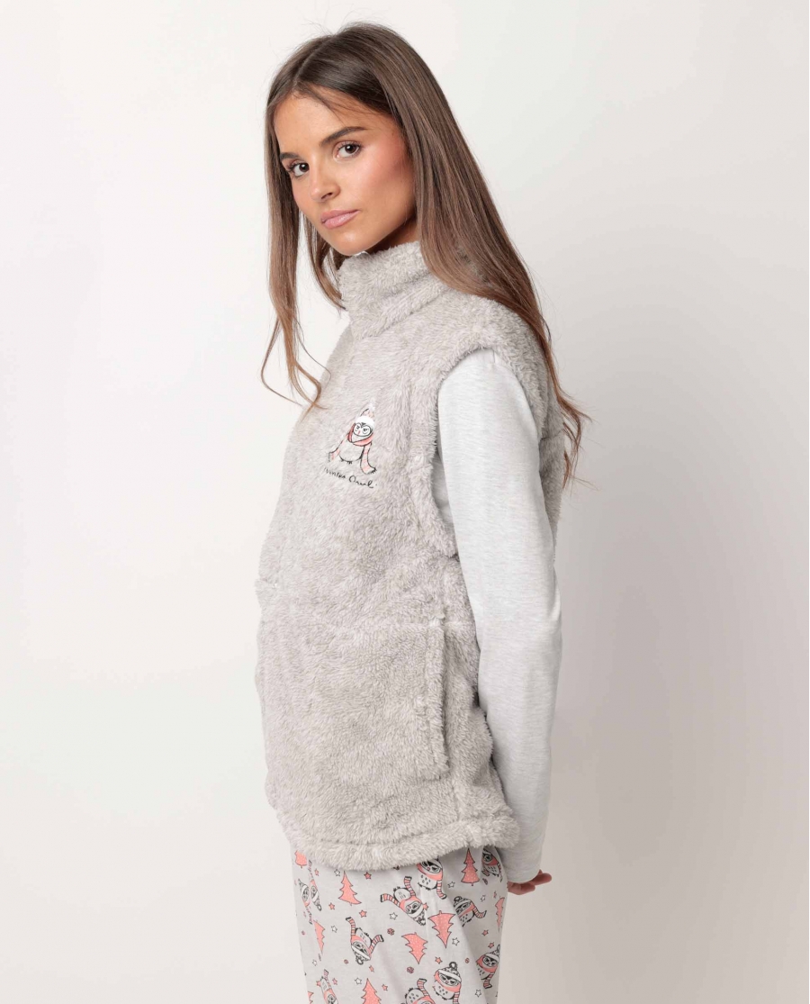 ADMAS Chaleco Calentito Winter Owl para Mujer GRIS JASPE