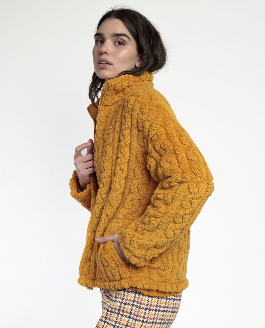 ADMAS Bata Manga Larga Calentita Mustard Lou Lou Returns para Mujer MOSTAZA