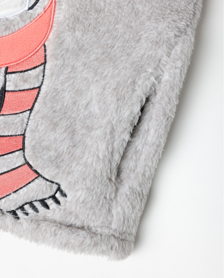 ADMAS Bata Manga Larga Calentita Winter Owl para Niña GRIS JASPE