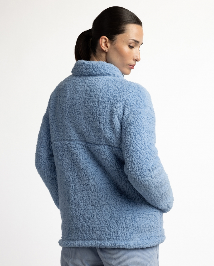 ADMAS HOME Bata Manga Larga Calentita Adm Home para Mujer AZUL