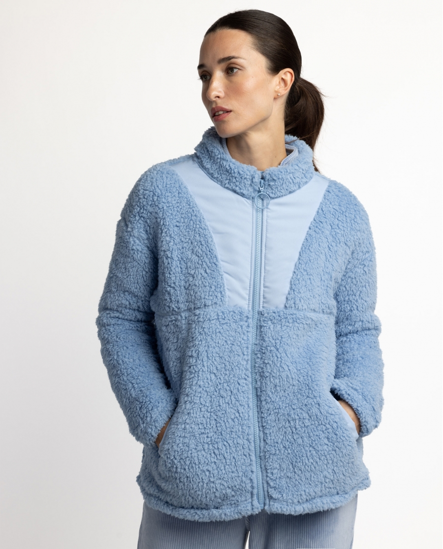 ADMAS HOME Bata Manga Larga Calentita Adm Home para Mujer AZUL