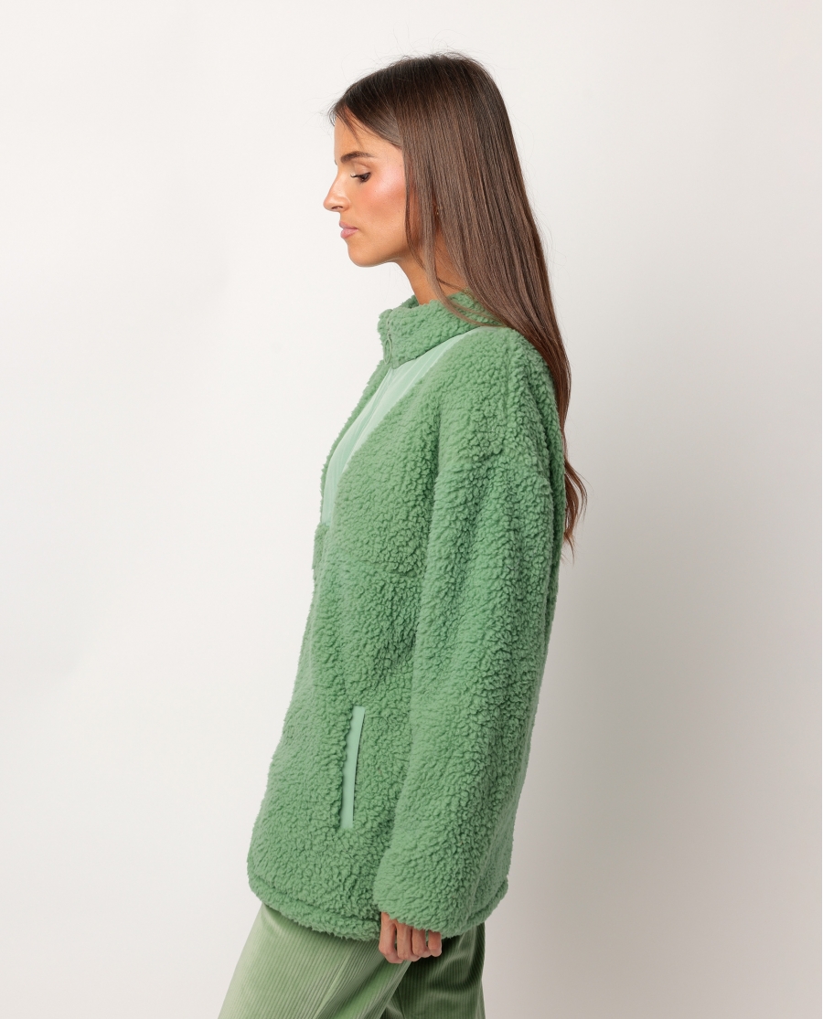 ADMAS HOME Bata Manga Larga Calentita Adm Home para Mujer VERDE
