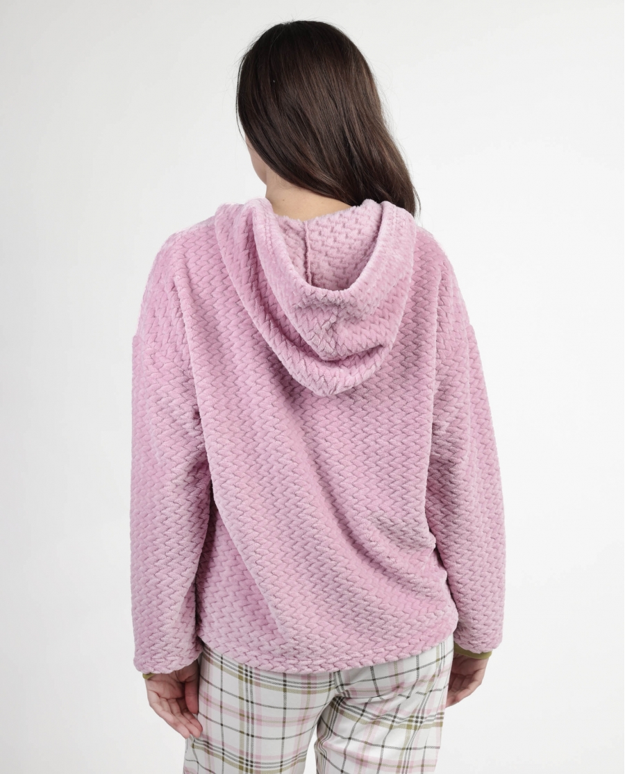 ADMAS Bata Manga Larga Calentita Smile Everyday para Mujer ROSA
