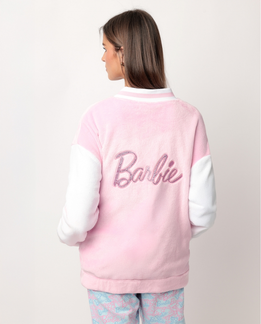 BARBIE Bata Manga Larga Calentita Dream Barbie para Mujer ROSA