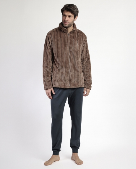 ADMAS CLASSIC Bata Manga Larga Calentita Cinnamon para Hombre CAMEL