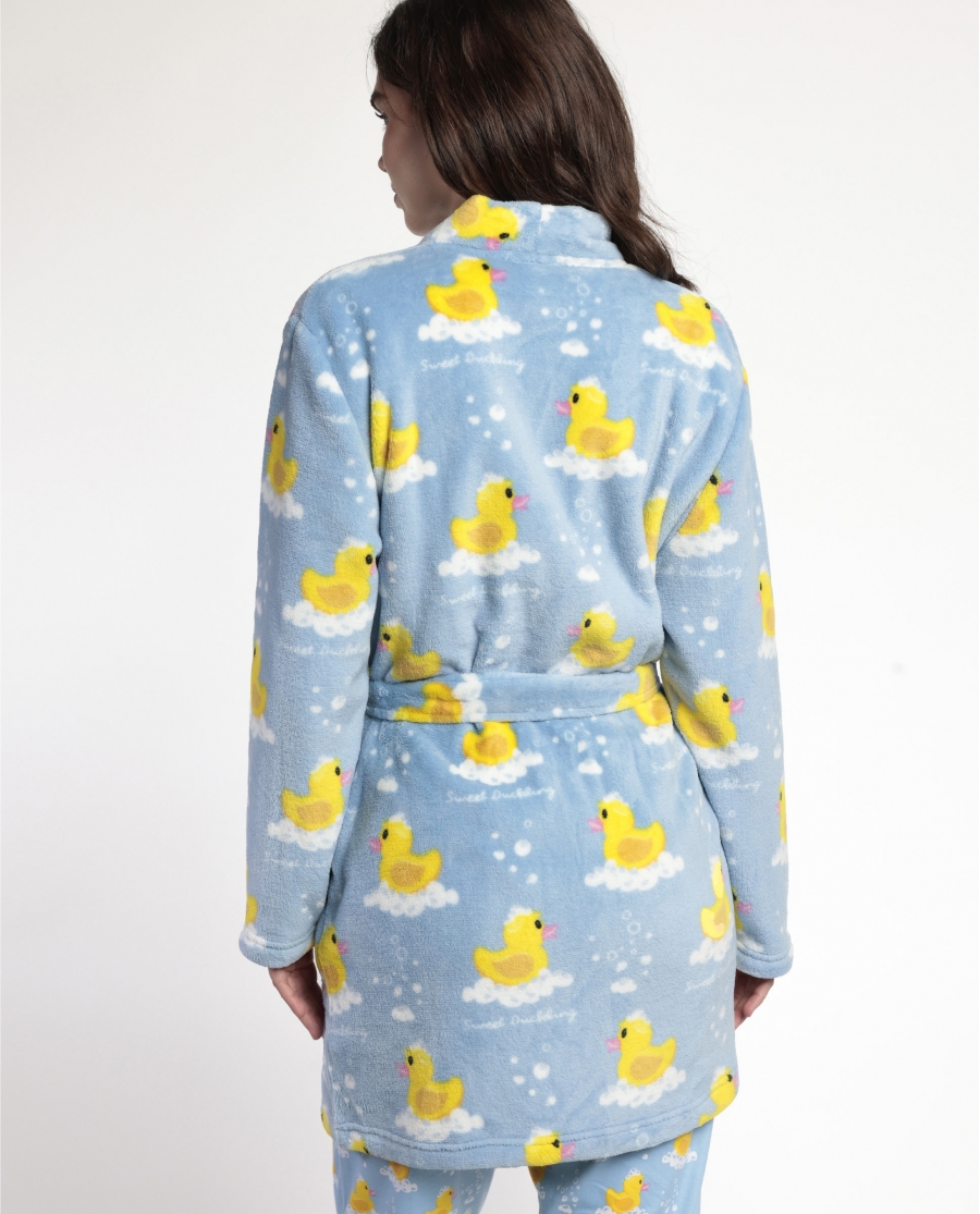 ADMAS Bata Manga Larga Calentita Sweet Duckling para Mujer AZUL