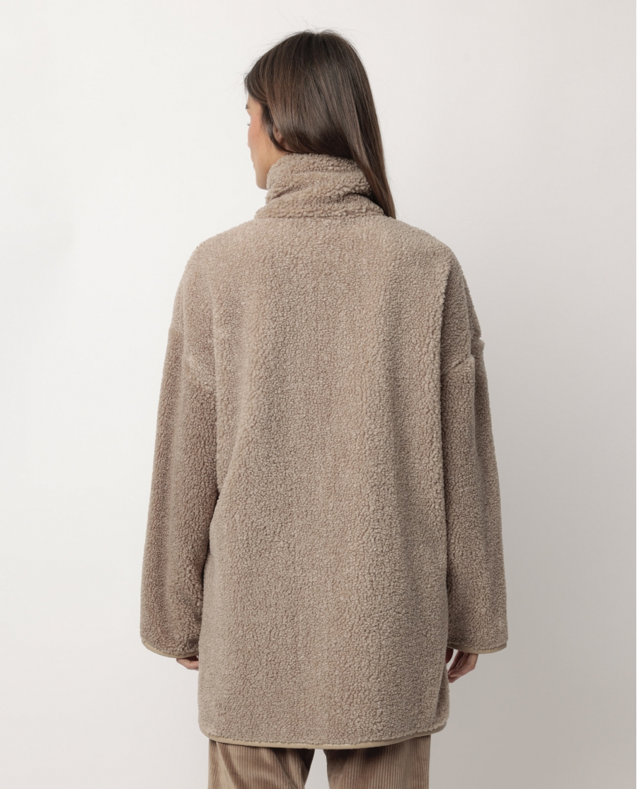 ADMAS HOME Bata Manga Larga Calentita Sherpa Relax Home para Mujer CHOCOLATE
