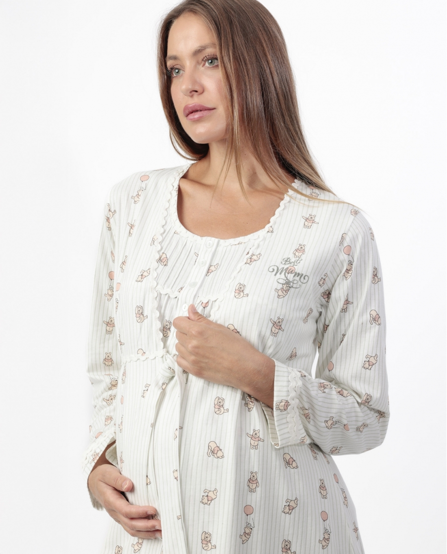 DISNEY Bata Manga Larga Winnie Maternity para Mujer VERDE