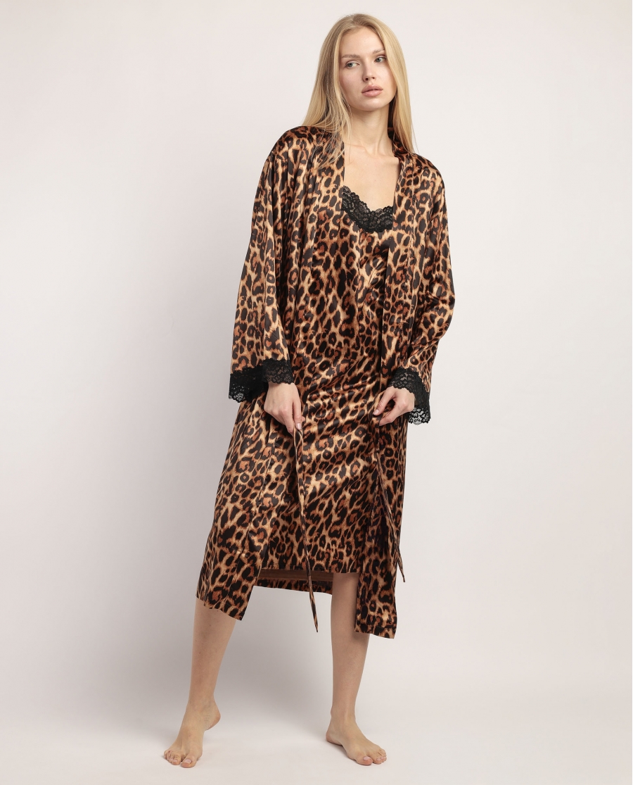 ADMAS LUXURY Bata Manga Larga Skin Luxe para Mujer PIEL