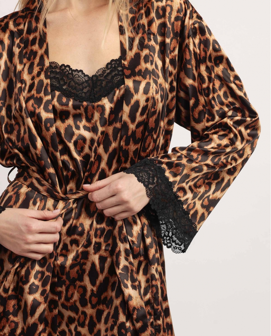 ADMAS LUXURY Bata Manga Larga Skin Luxe para Mujer PIEL